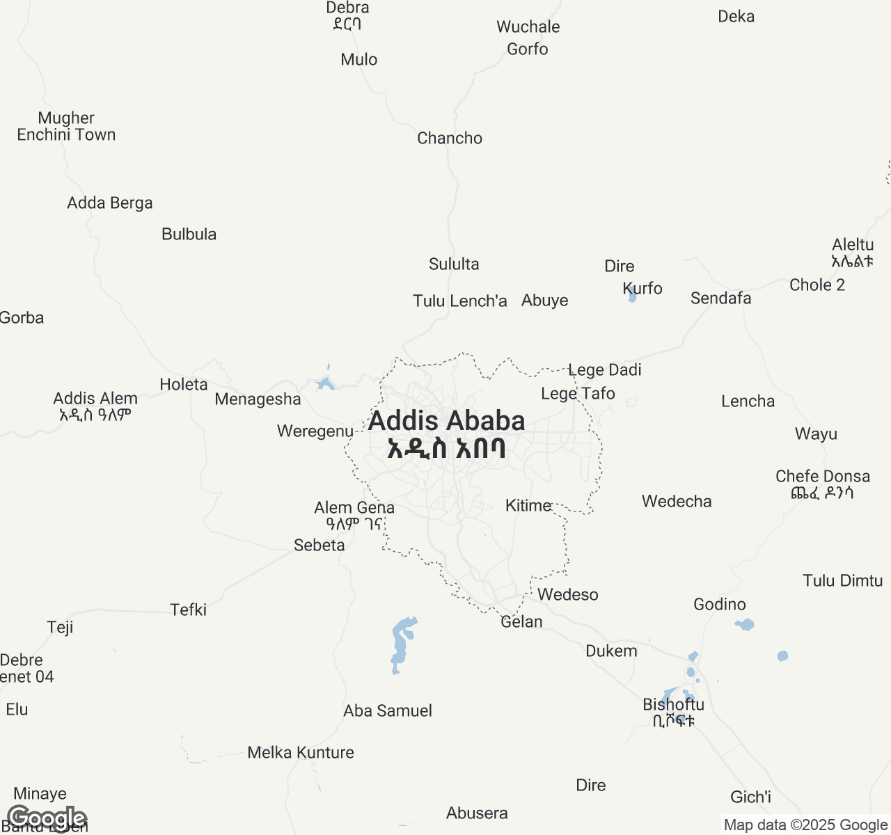 Map of Addis Ababa