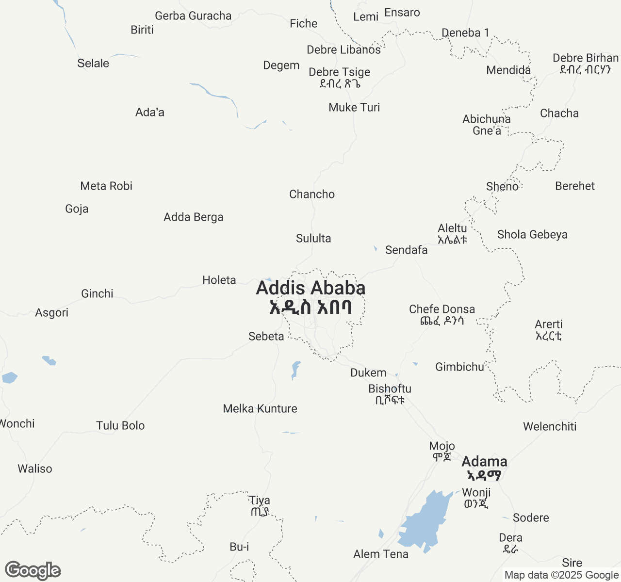Map of Addis Ababa